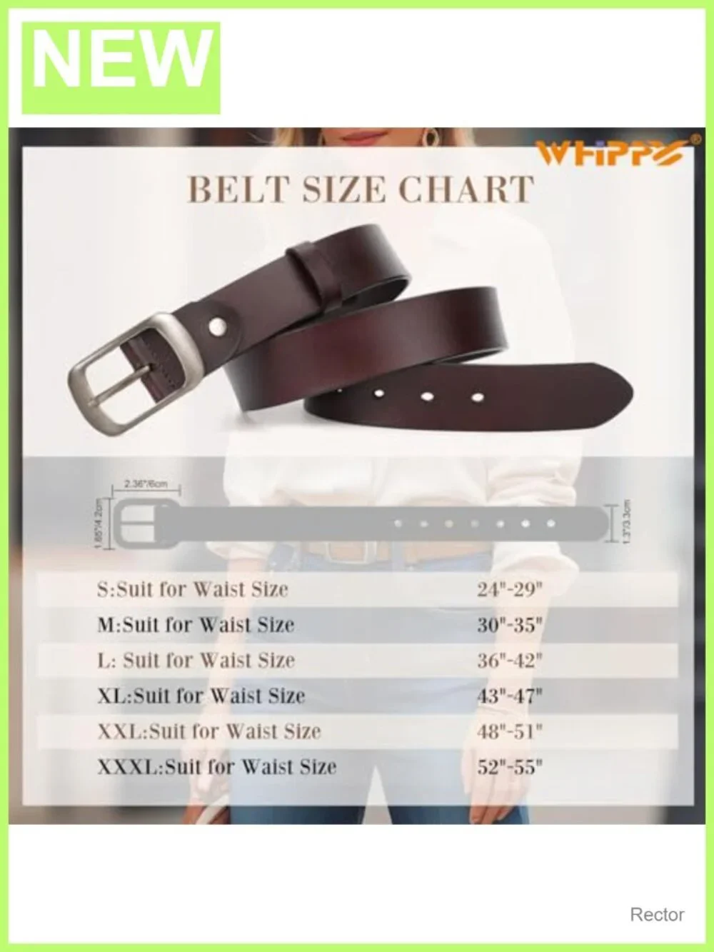 Genuine Leather Belt with Metal Pin Buckle for Women